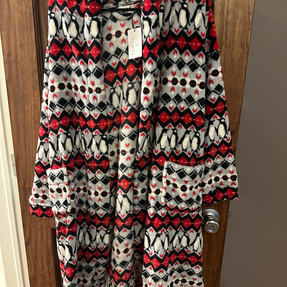 Vera Bradley Fleece Robe with Red and Black Pattern